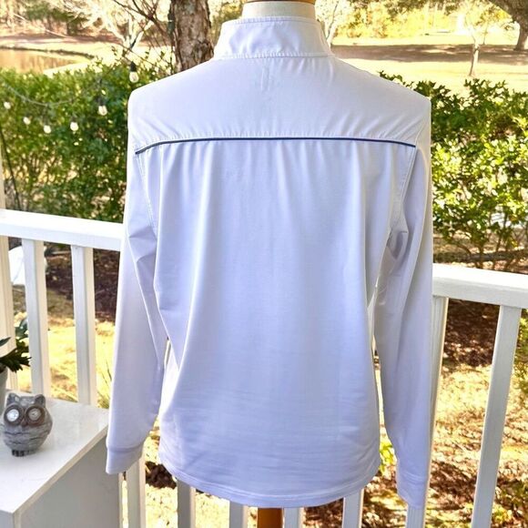 Johnnie-O 1/2 Zip Performance Pullover. Size Medium. White/blue. - Picture 3 of 7
